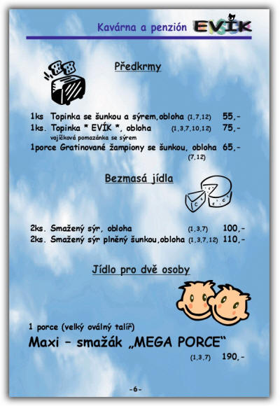 Studené a teplé předkrmy, bezmasá jídla